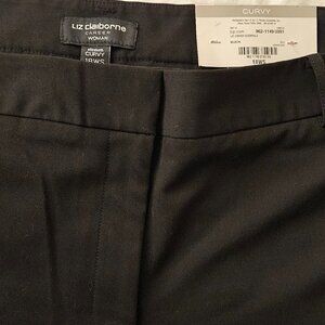 Liz Claiborne CAREER Woman Elizabeth Black Curvy Boot Cut Tailored Slacks 18W